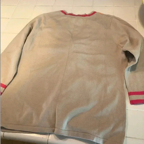 Preppy Argyle Cardigan Sweater Pink Orange Size M Liz Claiborne - Picture 4 of 4